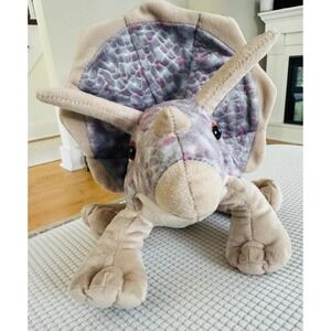 Wild Republic Triceratops Plush Dinosaur Stuffed Animal Toy Neutral Colors‎